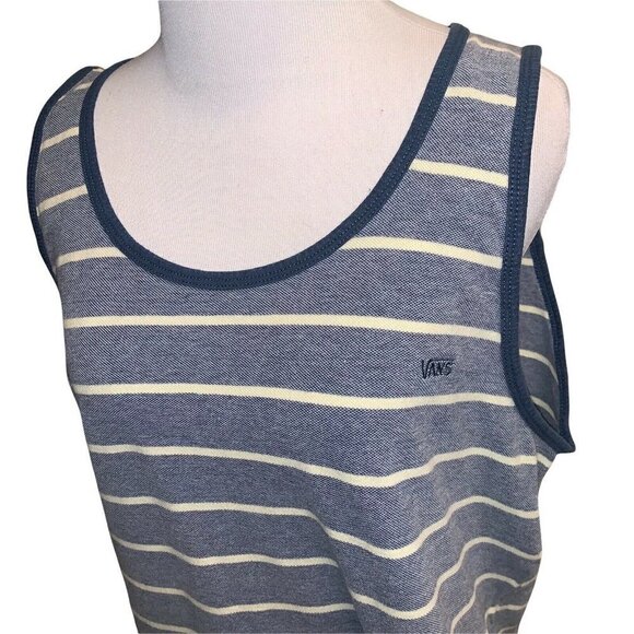 VANS Off the Wall Women's M Medium Tank Top Striped 100% Cotton - Picture 2 of 5
